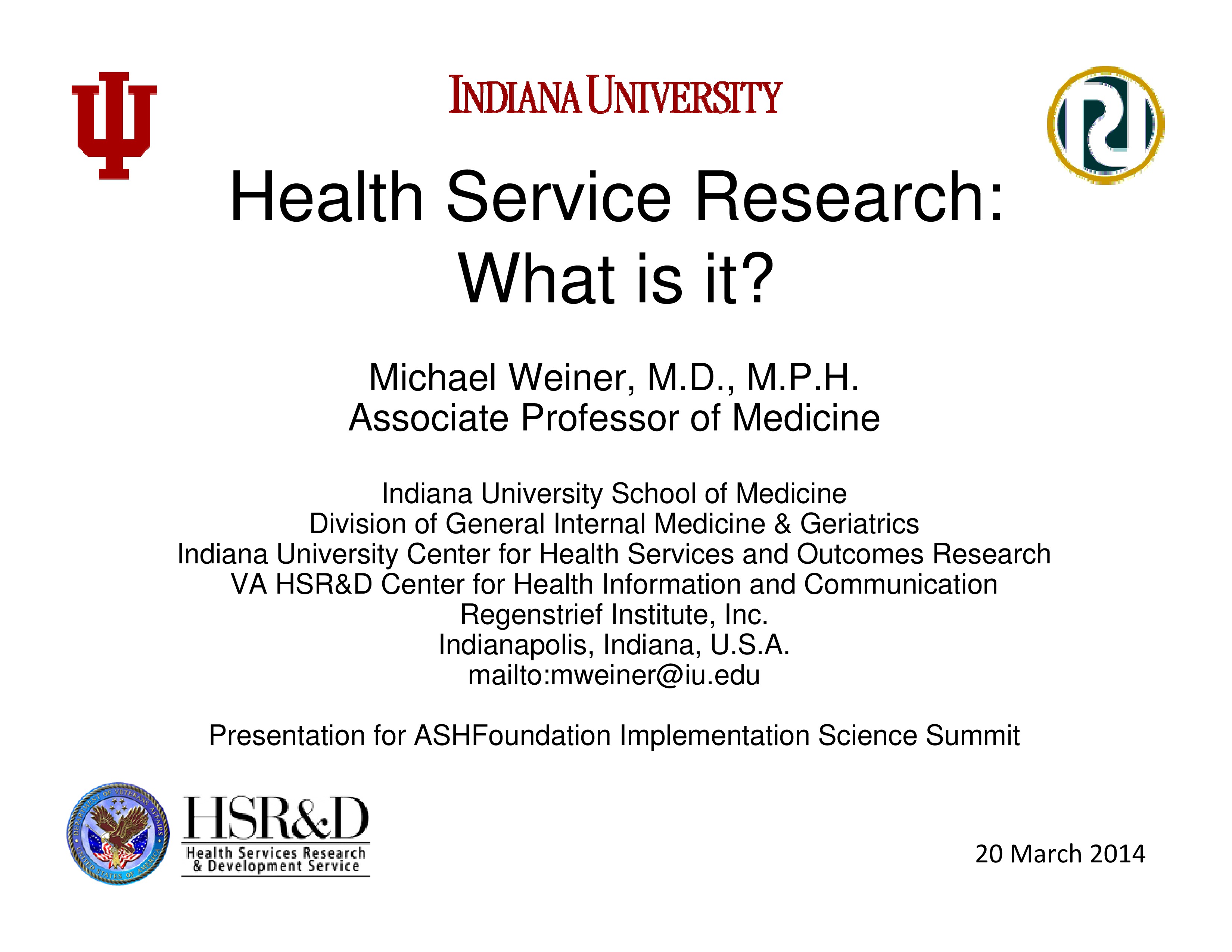 assistant professor health services research