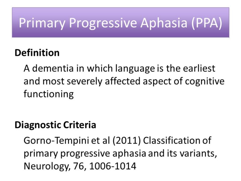 Connected Speech and Syntactic Impairment in Primary Progressive