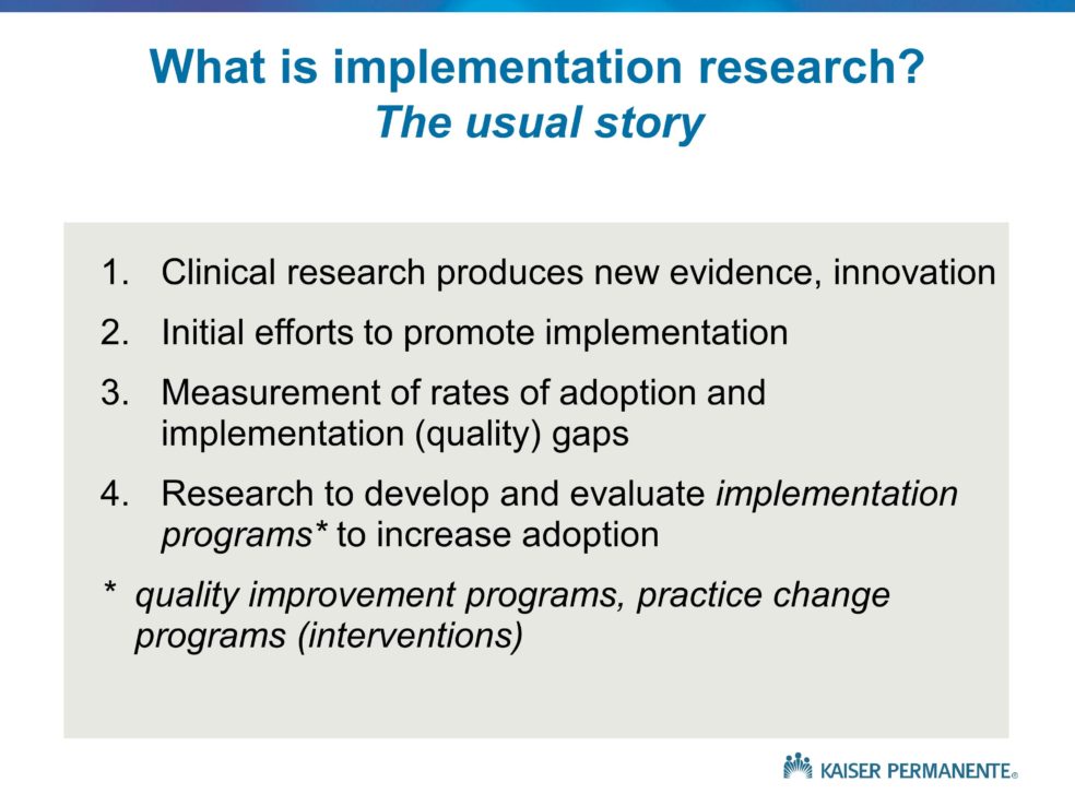 Developing An Integrated Implementation Research Agenda: Guidance From ...