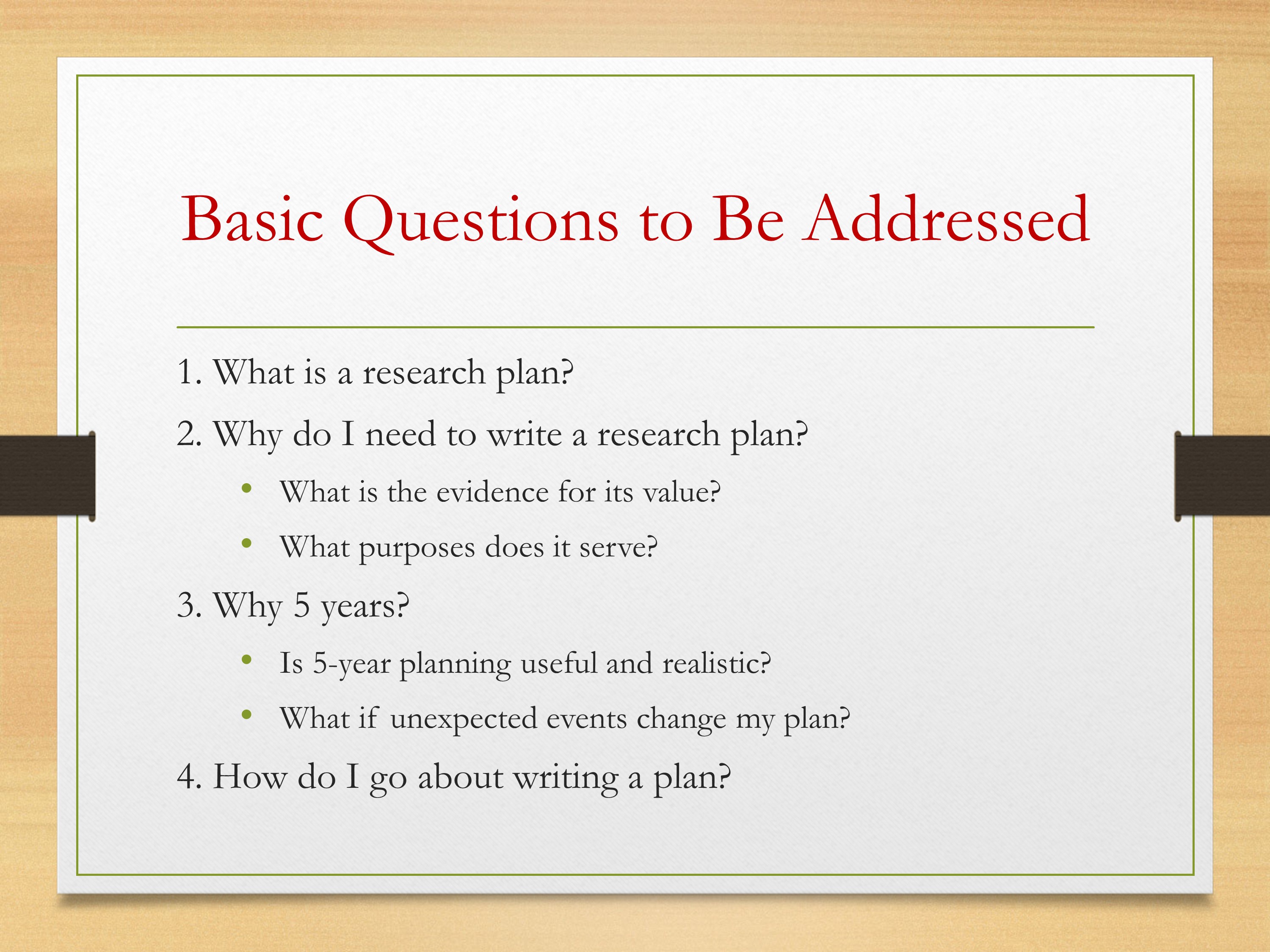 Developing a Five-Year Research Plan - ASHA Journals Academy