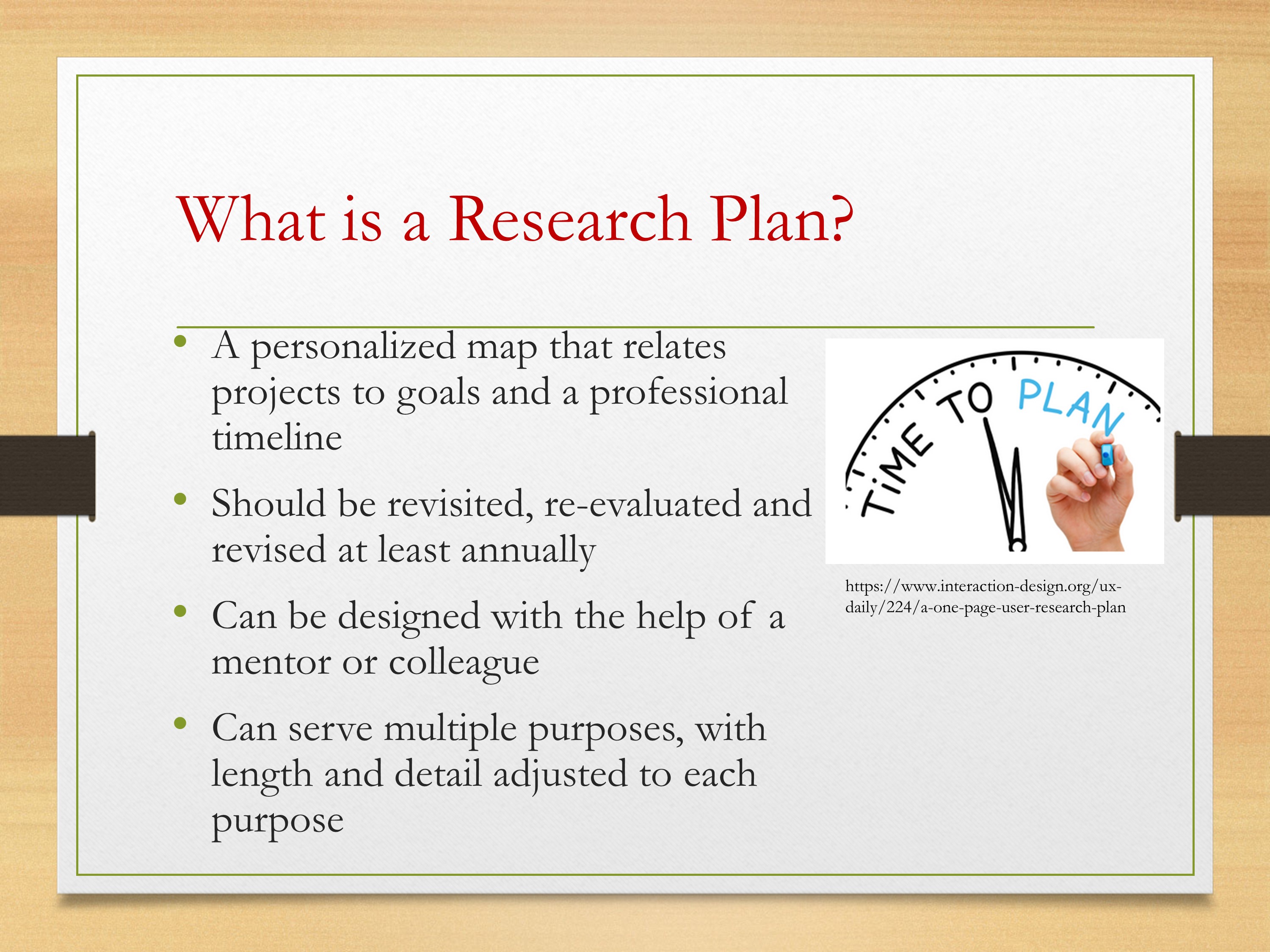 a research plan