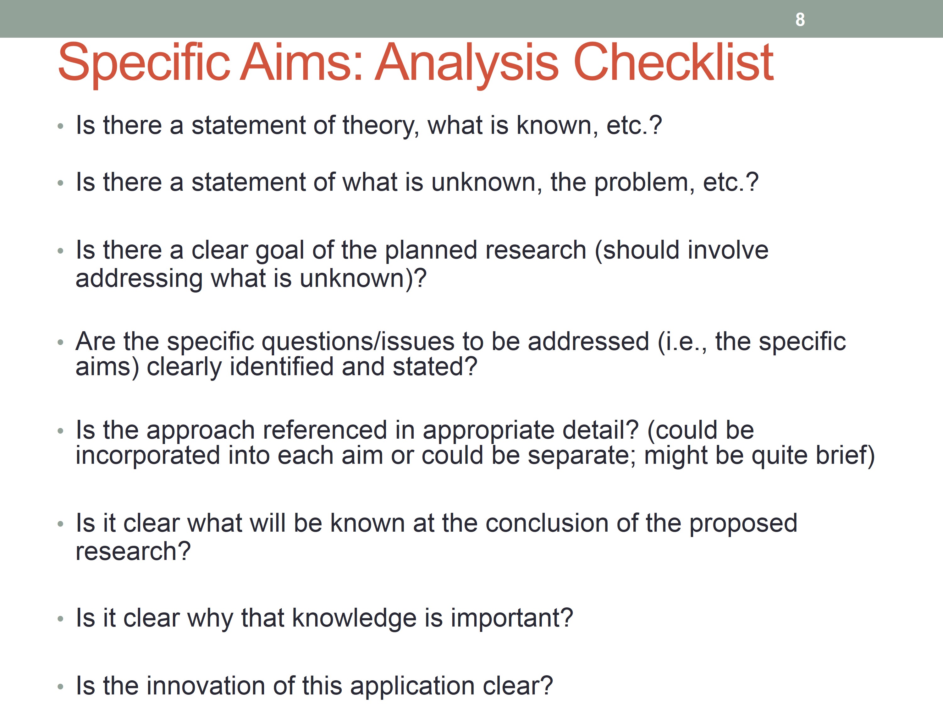 Grant Section Analysis Abstract and Specific Aims ASHA Journals Academy