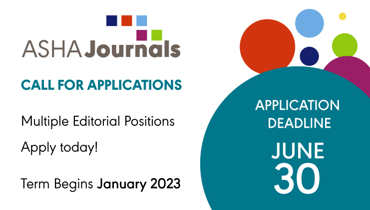 Call for applications. Multiple editorial positions available. Term begins January 23. Application deadline June 30, 2022