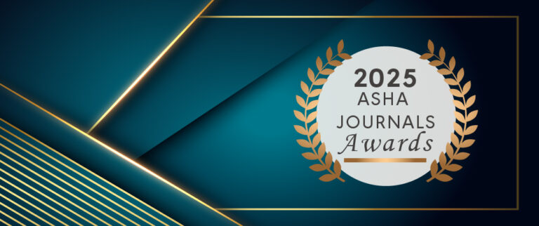 2025 ASHA Journals Awards